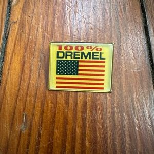 Vintage 70s Dremel 100% Dremel American flag pin